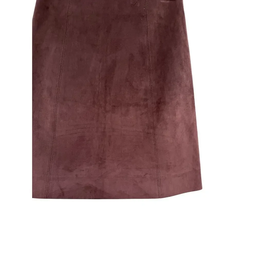 Aritzia Babaton Modern Mini Skirt Faux Suede A-Line Berry Women's Size 00